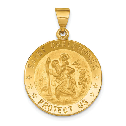 18K Yellow Gold Saint Christopher Medal Pendant