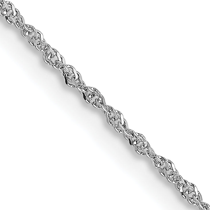 20 Inch 14K White Gold .8mm Sparkle Singapore Chain Necklace