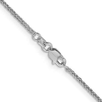 16 Inch 14K White Gold 1mm D/C Quadra Wheat Chain Necklace