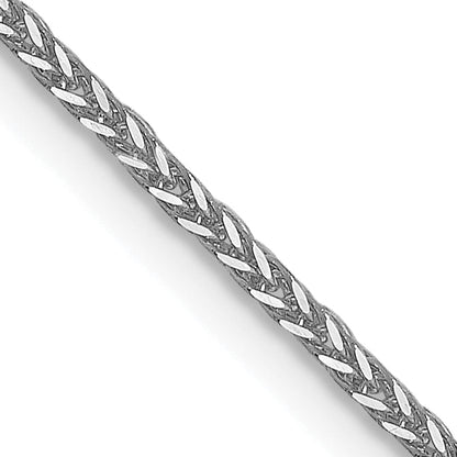20 Inch 14K White Gold 1mm D/C Quadra Wheat Chain Necklace