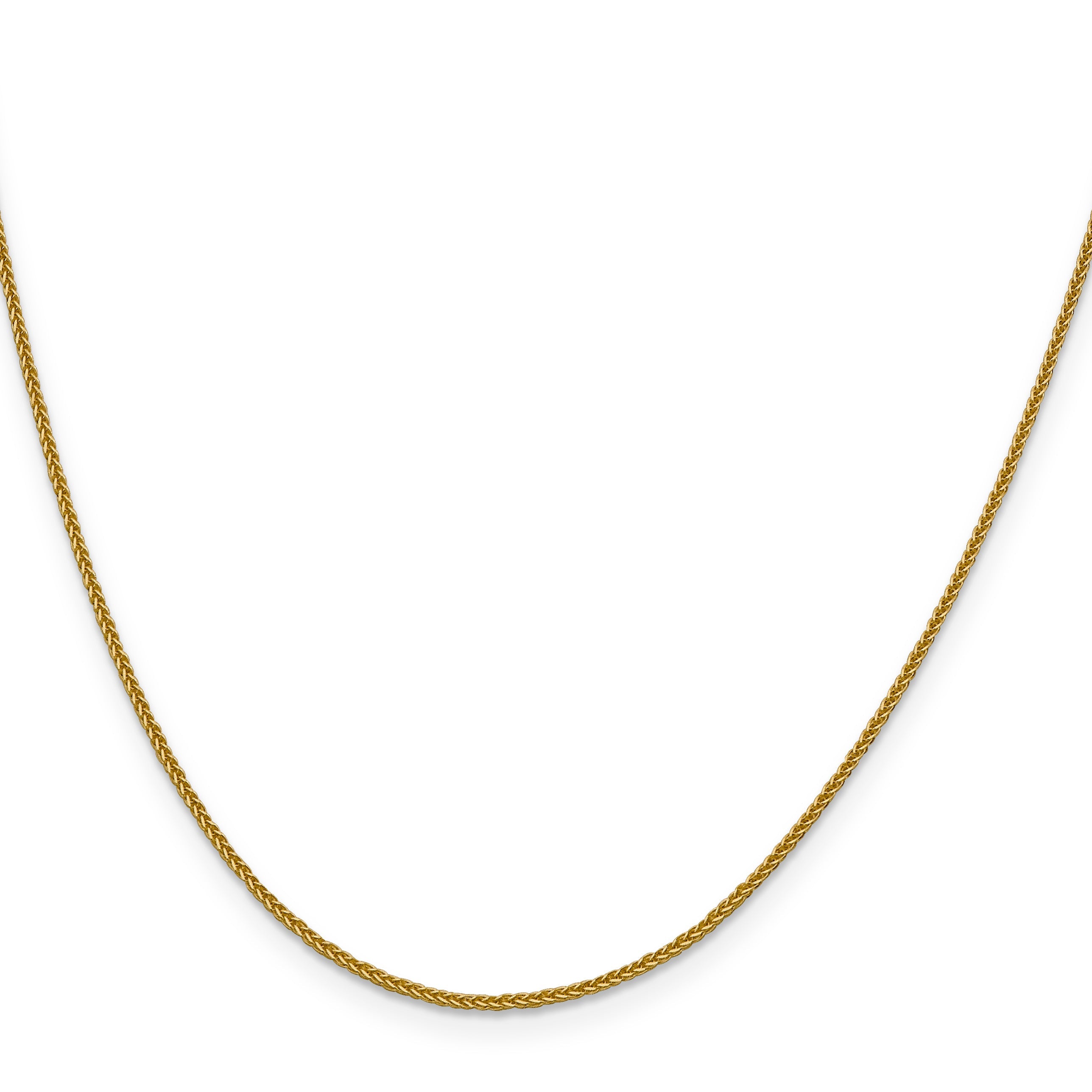 16 Inch 14K 1mm D/C Quadra Wheat Chain Necklace