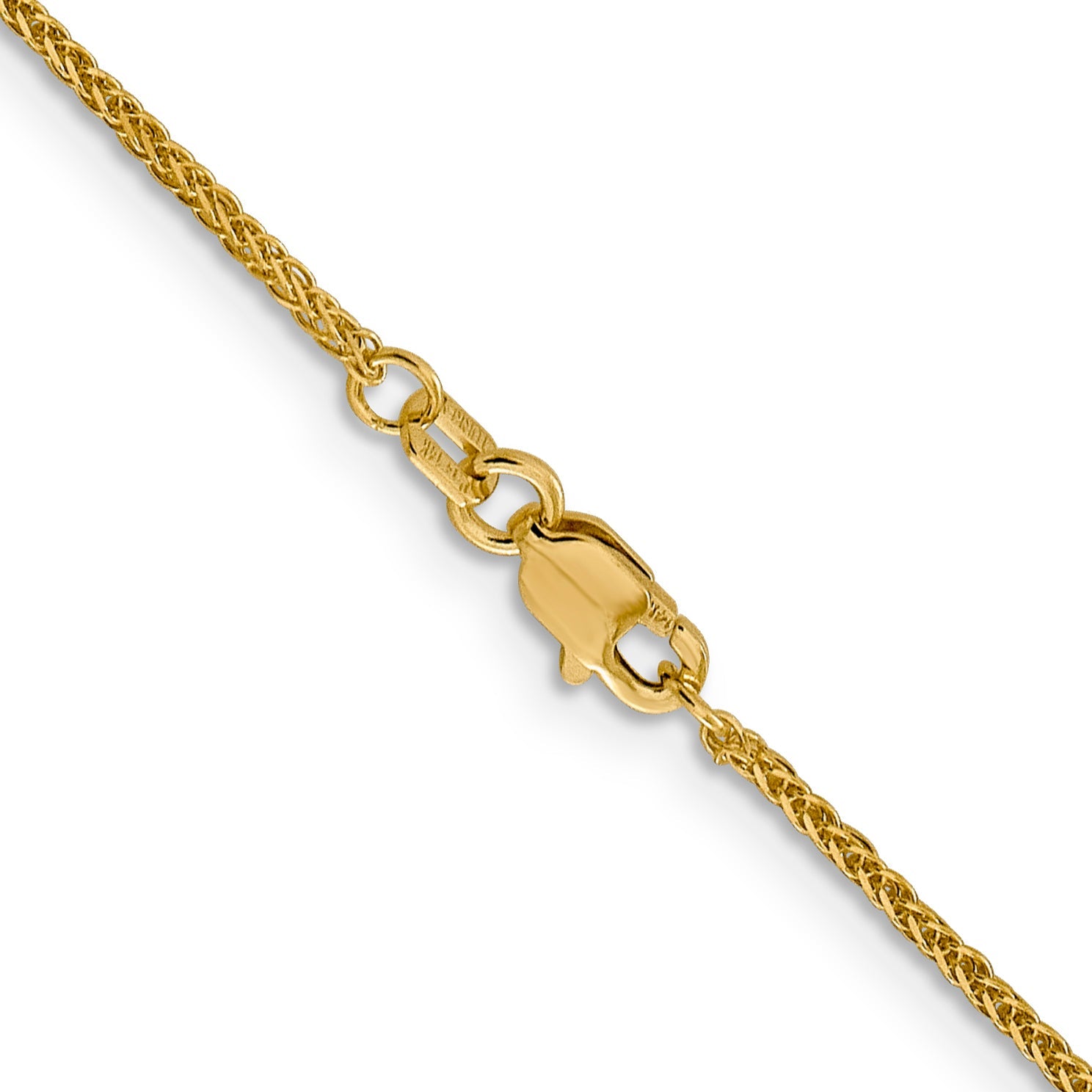 18 Inch 14K 1mm D/C Quadra Wheat Chain Necklace