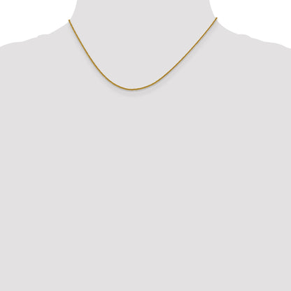 16 Inch 14K 1mm D/C Quadra Wheat Chain Necklace