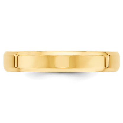 10k Yellow Gold 4mm Beveled Edge Comfort Fit Wedding Band Ring