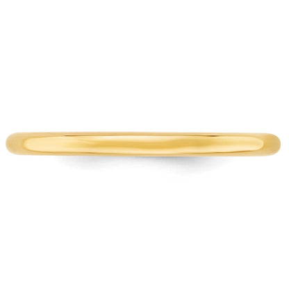 10k Yellow Gold 2mm Standard Weight Comfort Fit Wedding Band Ring