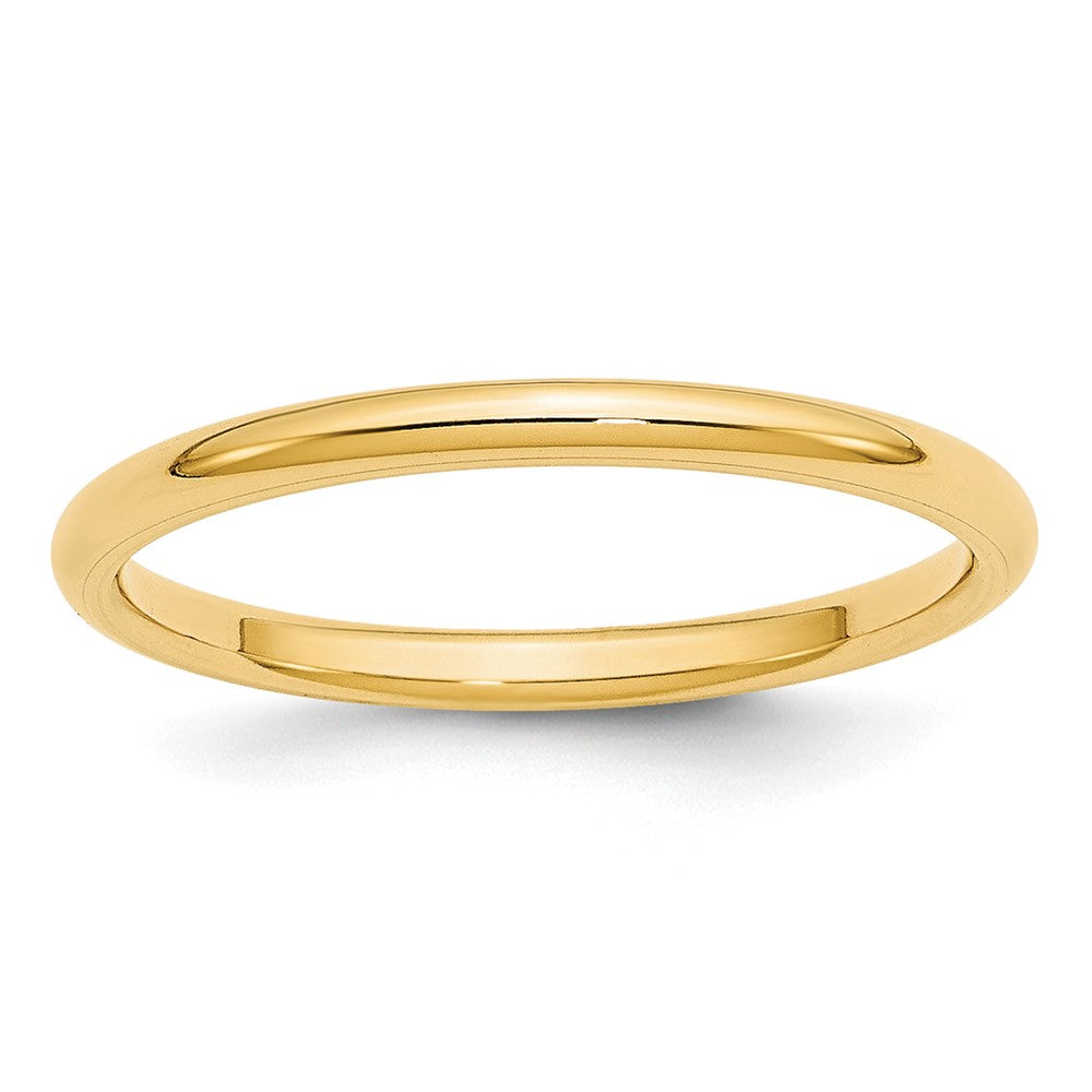 10k Yellow Gold 2mm Standard Weight Comfort Fit Wedding Band Ring