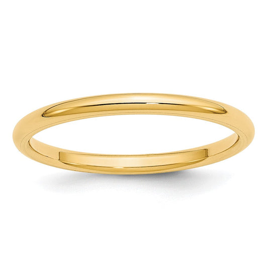 10k Yellow Gold 2mm Standard Weight Comfort Fit Wedding Band Ring