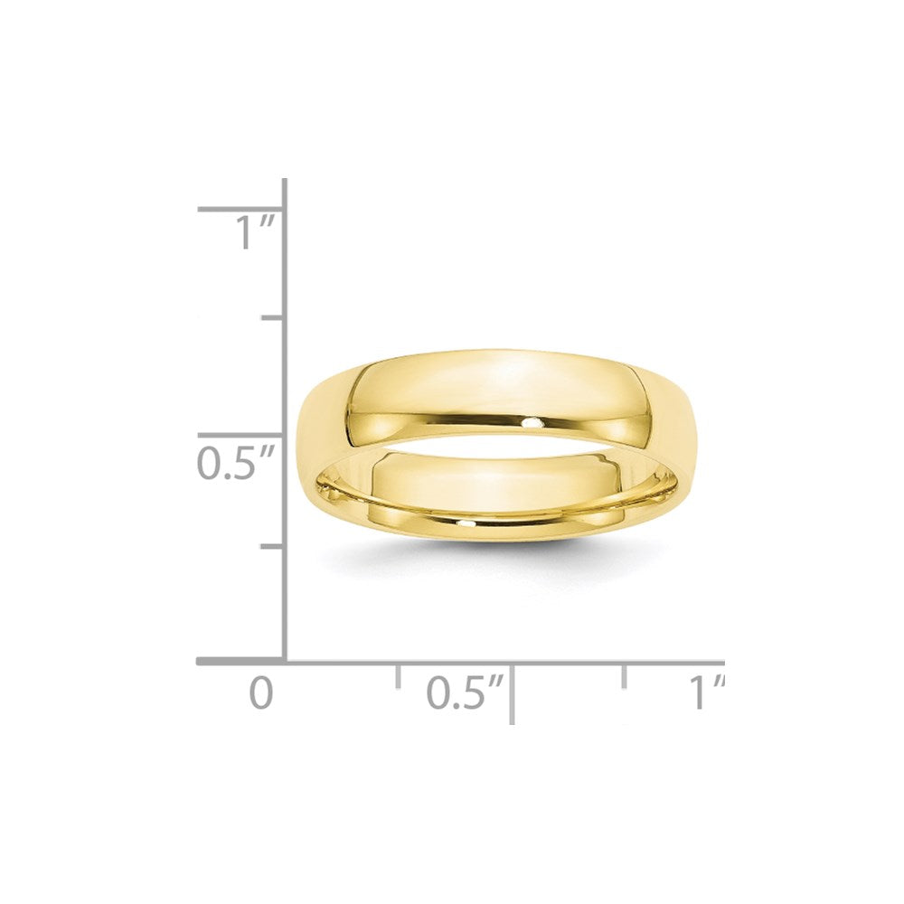 10k Yellow Gold 5mm Lightweight Comfort Fit Wedding Band Ring