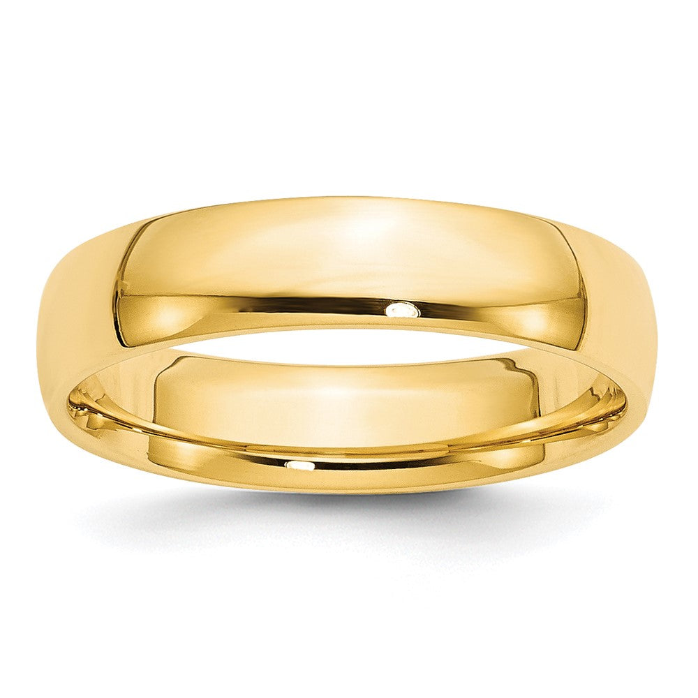 10k Yellow Gold 5mm Lightweight Comfort Fit Wedding Band Ring