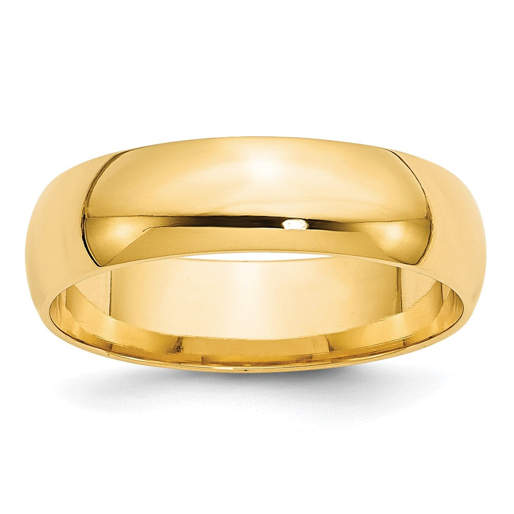 10k Yellow Gold 6mm Lightweight Comfort Fit Wedding Band Ring