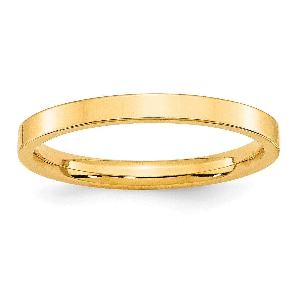 10k Yellow Gold 2.5mm Standard Weight Flat Comfort Fit Wedding Band Ring