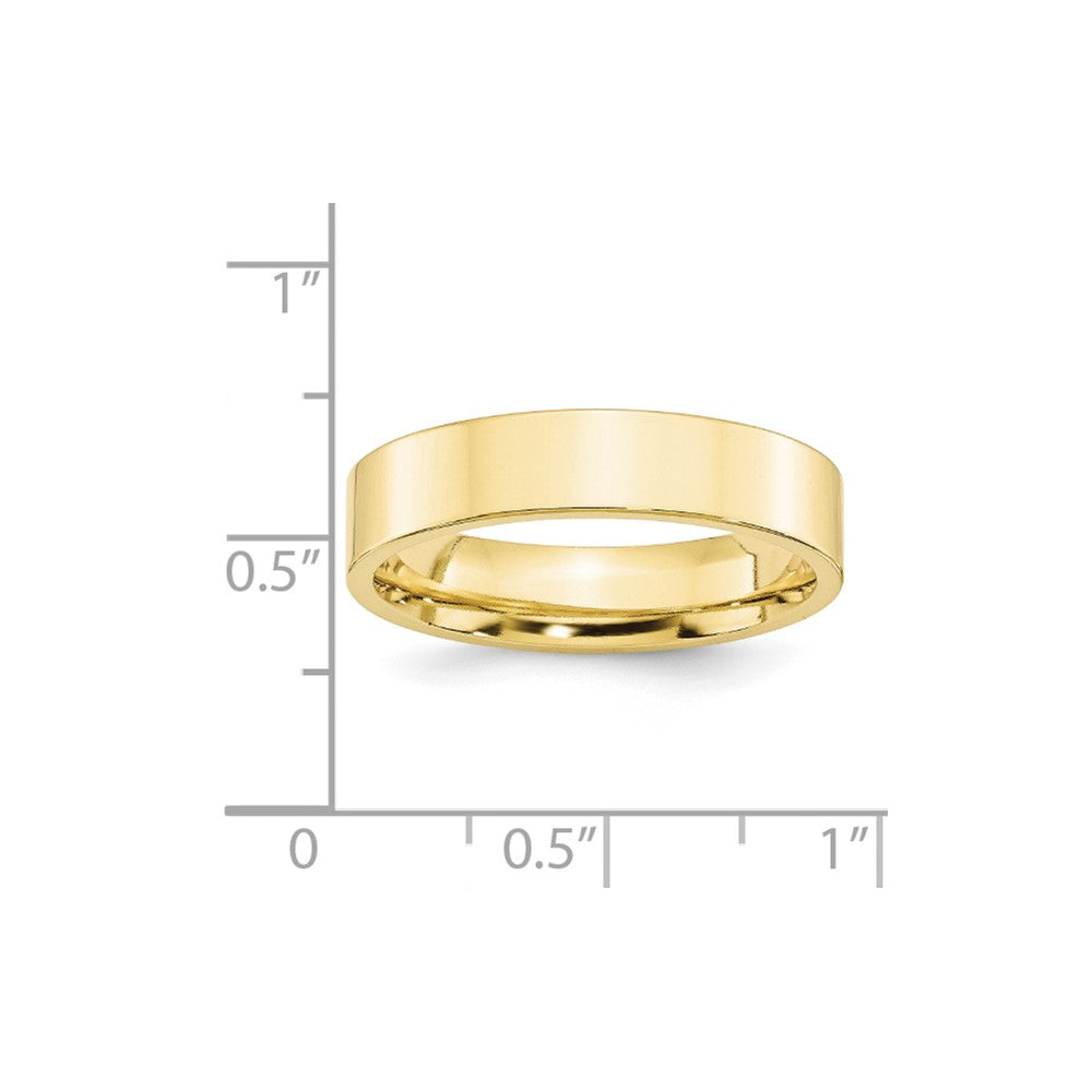10k Yellow Gold 5mm Standard Weight Flat Comfort Fit Wedding Band Ring