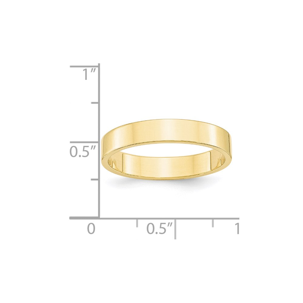 10k Yellow Gold 4mm Lightweight Flat Wedding Band Ring