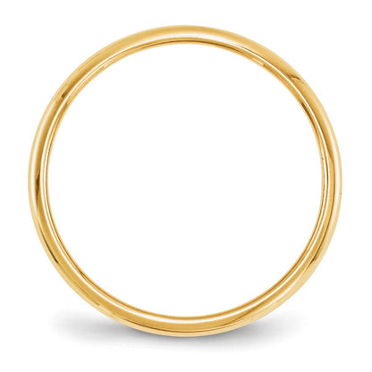 10k Yellow Gold 2mm Half Round Wedding Band Ring