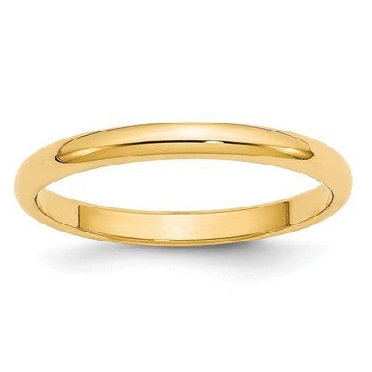 10k Yellow Gold 2.5mm Half Round Wedding Band Ring