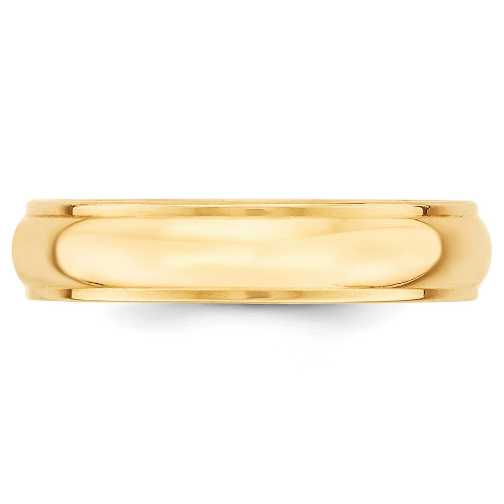 10k Yellow Gold 5mm Half Round with Edge Wedding Band Ring
