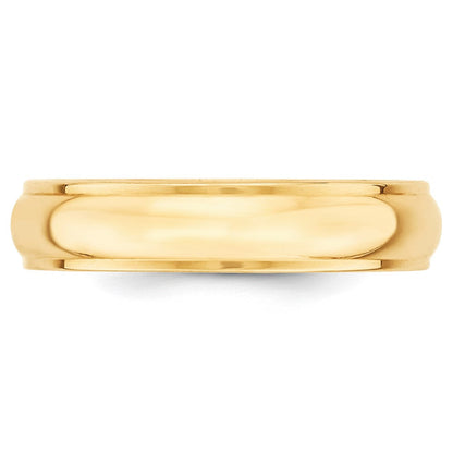 10k Yellow Gold 5mm Half Round with Edge Wedding Band Ring