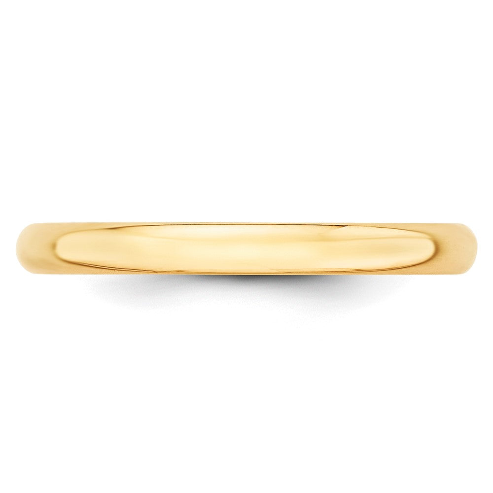 10K Yellow Gold 2.5mm Lightweight Half Round Wedding Band Size 8