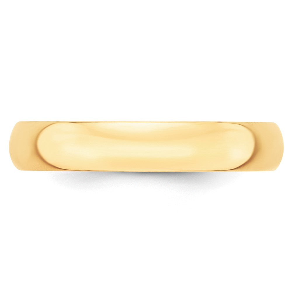 10K Yellow Gold 4mm Lightweight Half Round Wedding Band Size 8