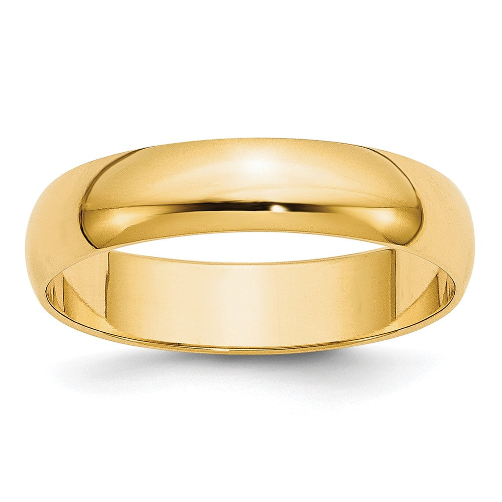 10K Yellow Gold 5mm Lightweight Half Round Wedding Band Size 7.5