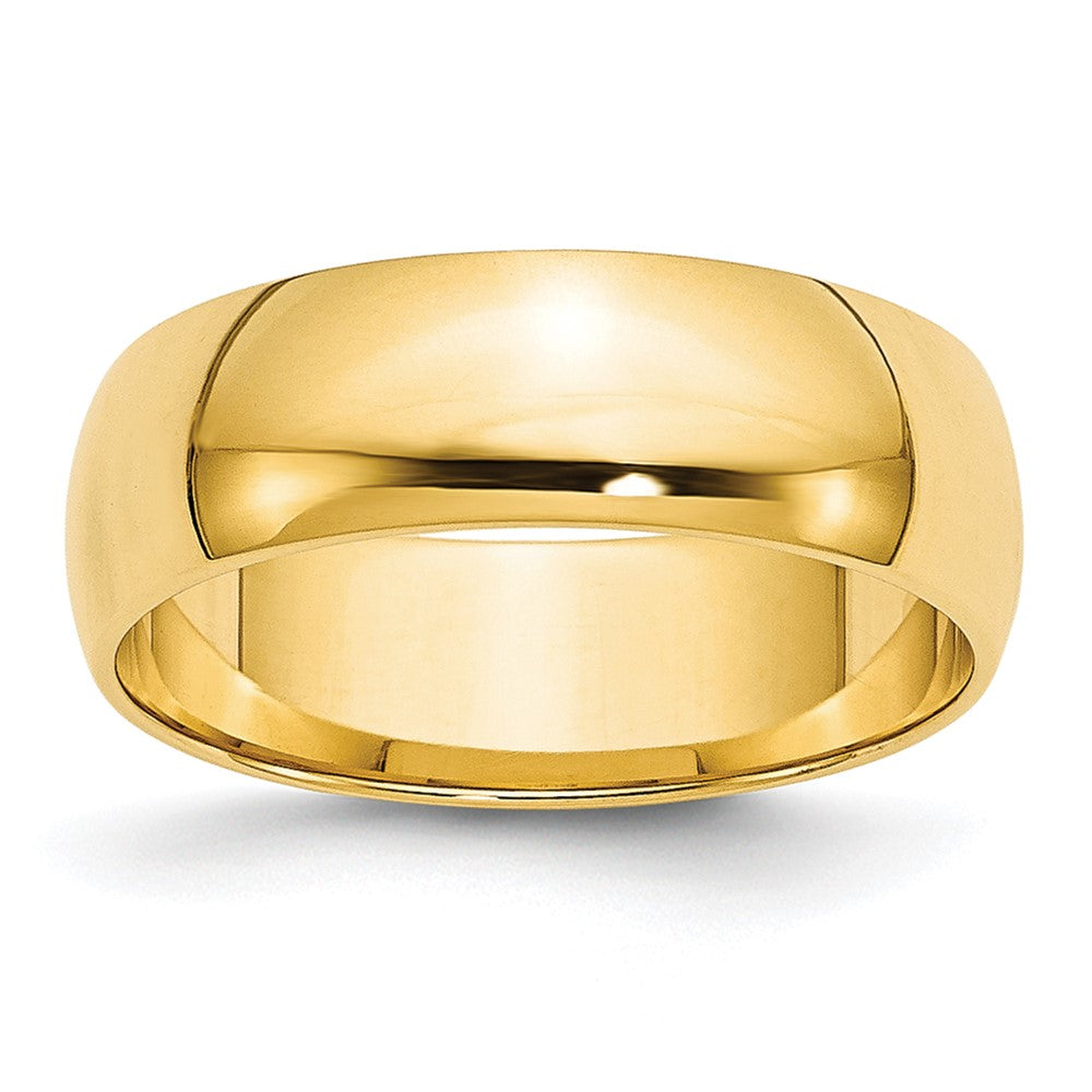 10K Yellow Gold 6mm Lightweight Half Round Wedding Band Size 10.5