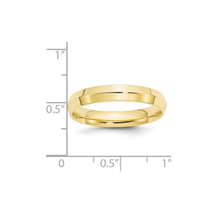 10k Yellow Gold 4mm Knife Edge Comfort Fit Wedding Band Ring