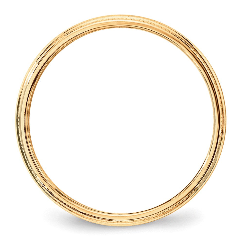 10k Yellow Gold 3mm Lightweight Milgrain Half Round Wedding Band Ring