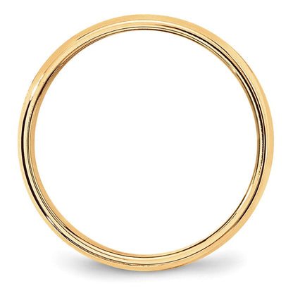 10k Yellow Gold 6mm Lightweight Milgrain Half Round Wedding Band Ring