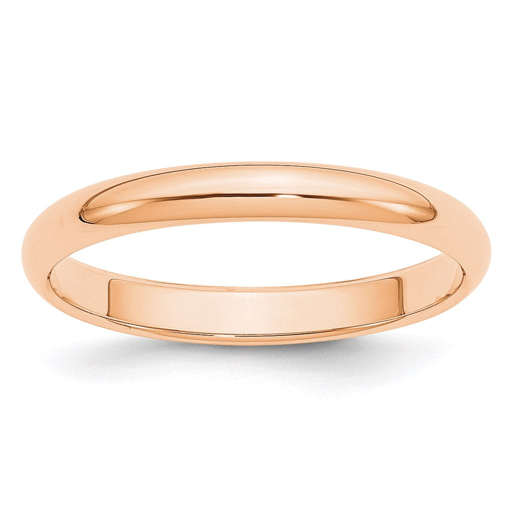 10k Rose Gold 3mm Half Round Wedding Band Ring