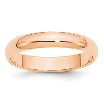10k Rose Gold 4mm Half Round Wedding Band Ring