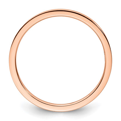 10K Rose Gold 10K 1.2mm Flat Polished Stackable Band Size 6.5