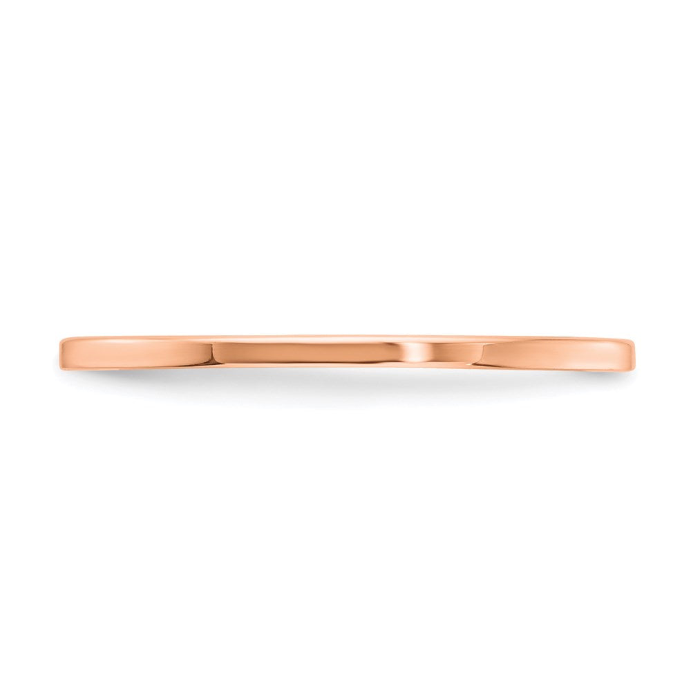 10K Rose Gold 10K 1.2mm Flat Polished Stackable Band Size 6.5