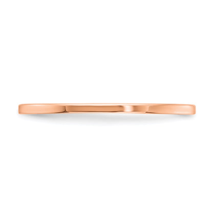 10K Rose Gold 10K 1.2mm Flat Polished Stackable Band Size 9.5