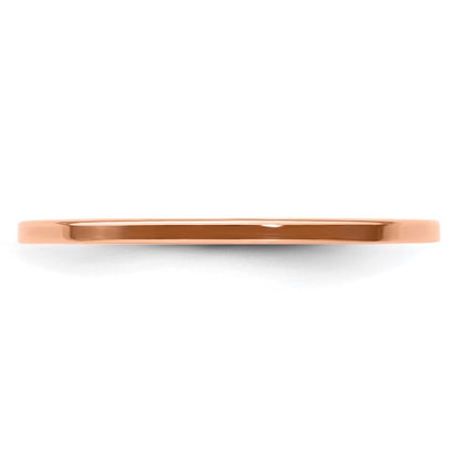 10K Rose Gold 10K 1.2mm Flat Polished Stackable Band Size 5.5