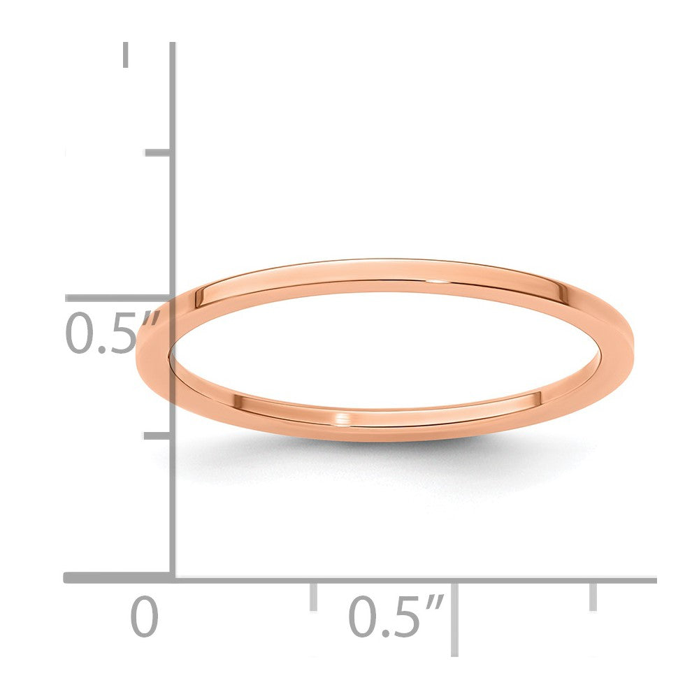 10K Rose Gold 10K 1.2mm Flat Polished Stackable Band Size 5.5