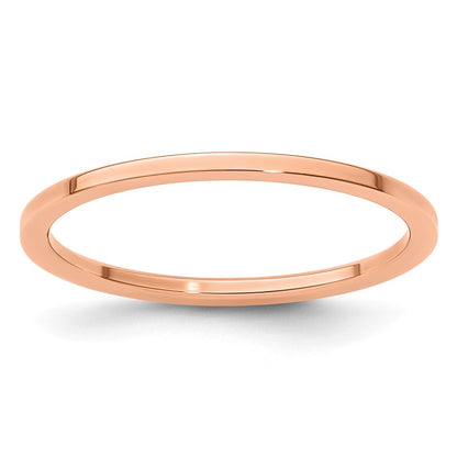 10K Rose Gold 10K 1.2mm Flat Polished Stackable Band Size 9.5