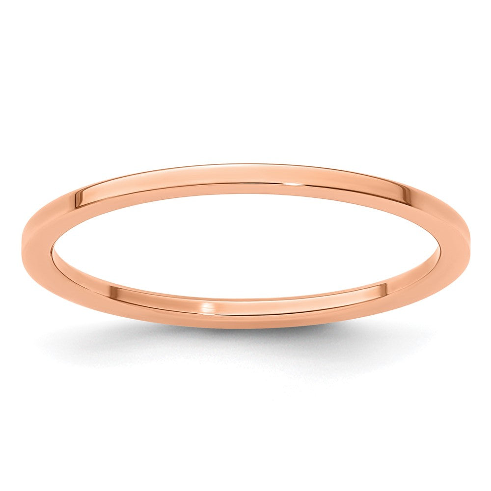 10K Rose Gold 10K 1.2mm Flat Polished Stackable Band Size 6.5