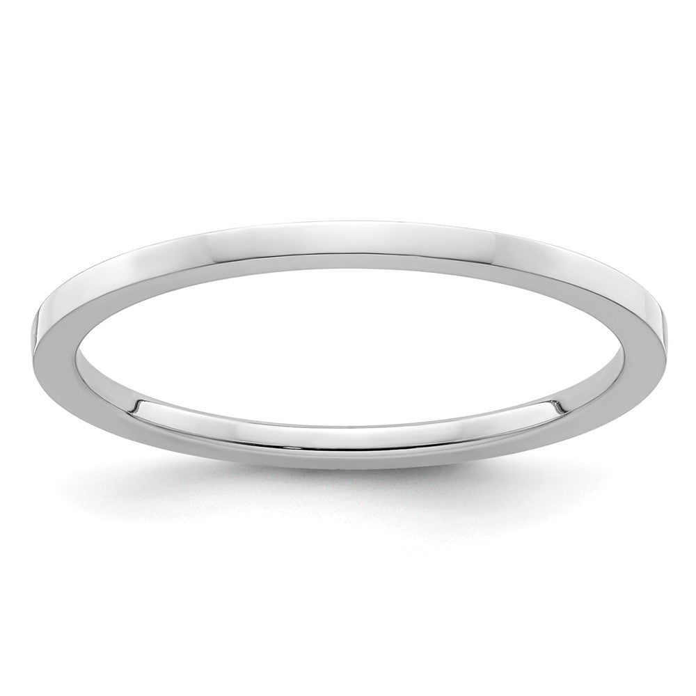 10K White Gold 10K 1.2mm Flat Polished Stackable Band Size 4.5
