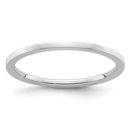 10K White Gold 10K 1.2mm Flat Polished Stackable Band Size 6.5