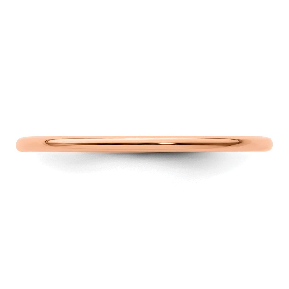 10K Rose Gold 10K 1.2mm Half Round Polished Stackable Band Size 11