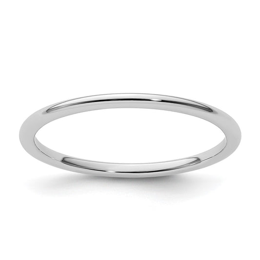 10K White Gold 10K 1.2mm Half Round Polished Stackable Band Size 4