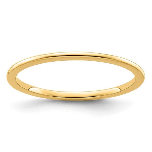 10K Yellow Gold 10K 1.2mm Half Round Polished Stackable Band Size 6.5