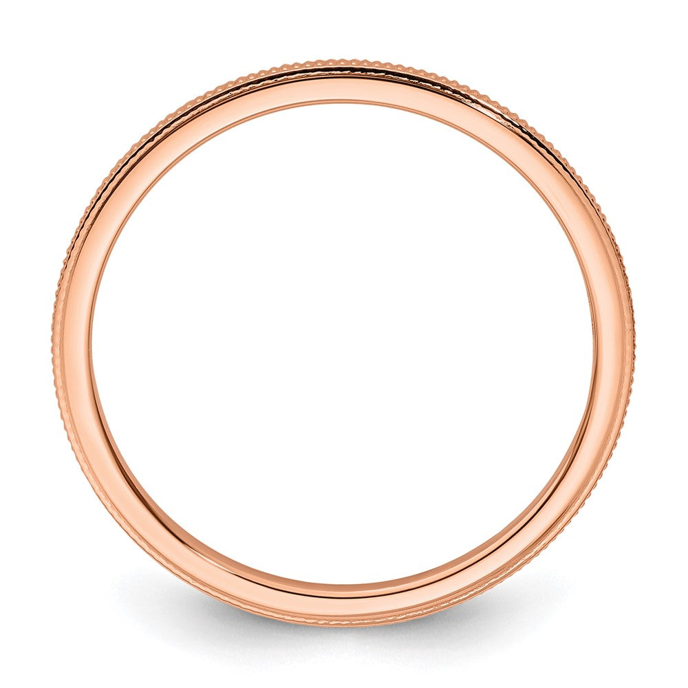 10K Rose Gold 10K 1.2mm Milgrain Stackable Band Size 9.5