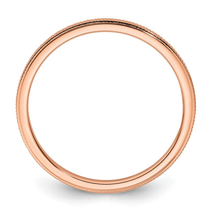 10K Rose Gold 10K 1.2mm Milgrain Stackable Band Size 9.5