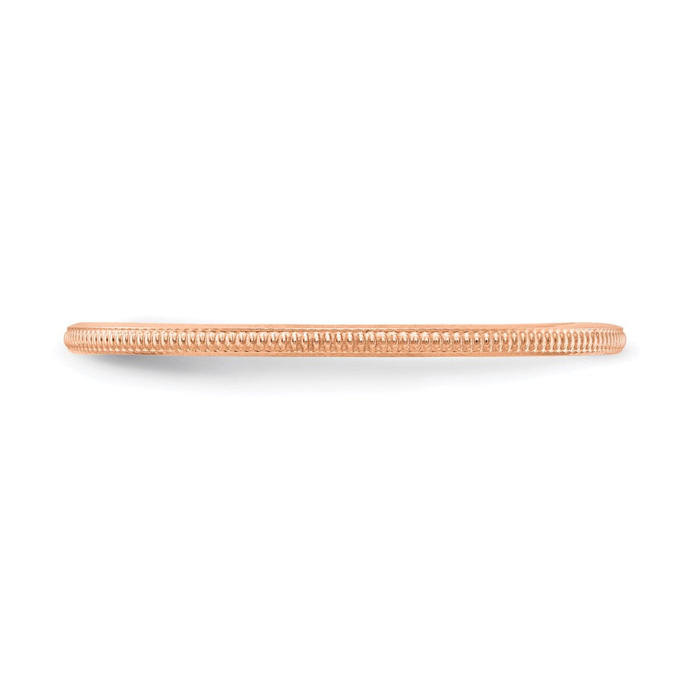 10K Rose Gold 10K 1.2mm Milgrain Stackable Band Size 4.5