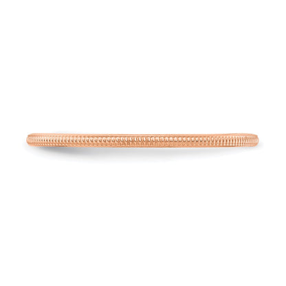 10K Rose Gold 10K 1.2mm Milgrain Stackable Band Size 4.5