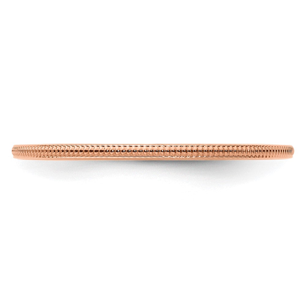 10K Rose Gold 10K 1.2mm Milgrain Stackable Band Size 4.5