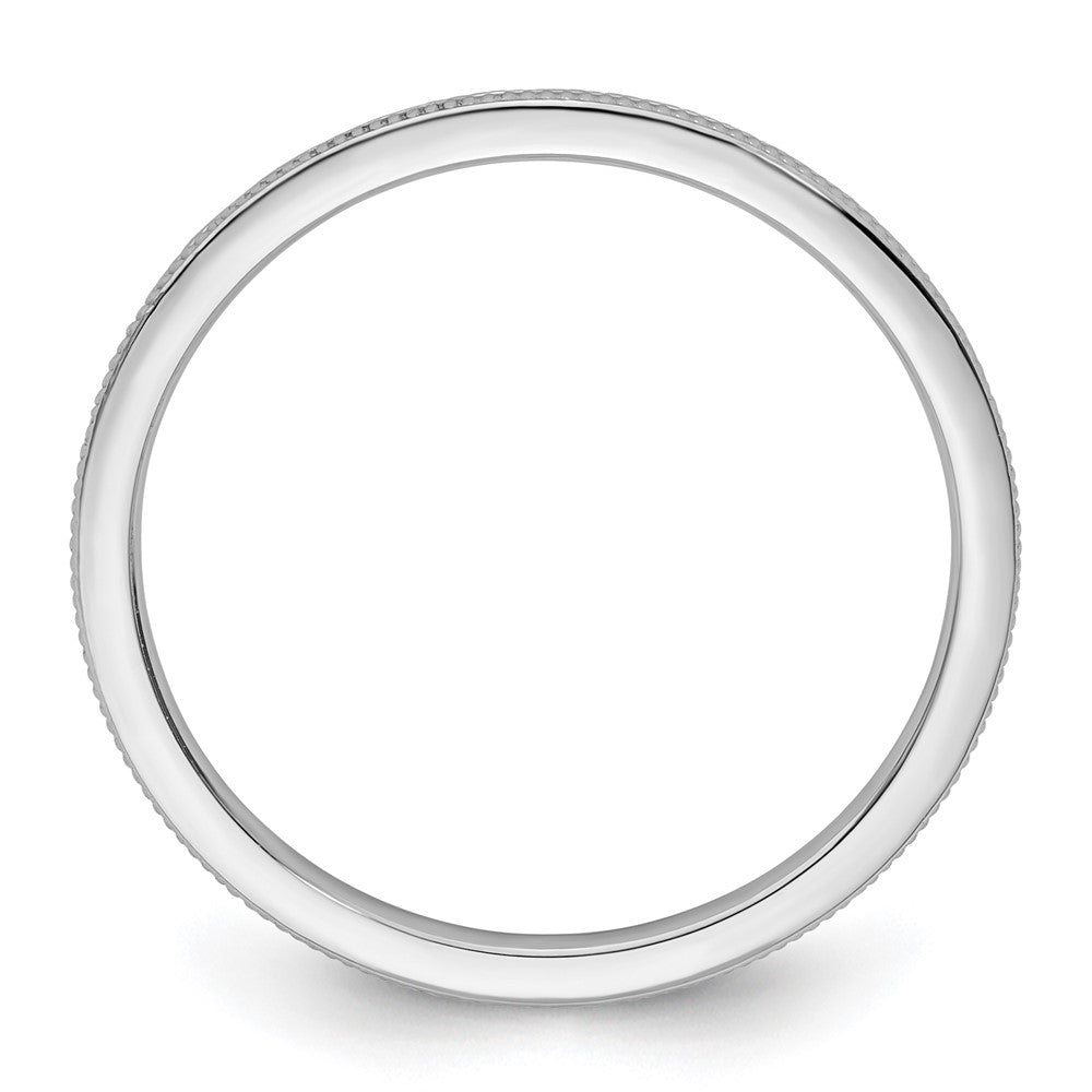 10K White Gold 10K 1.2mm Milgrain Stackable Band Size 4