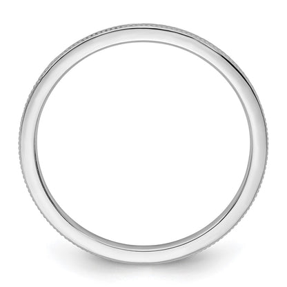 10K White Gold 10K 1.2mm Milgrain Stackable Band Size 4