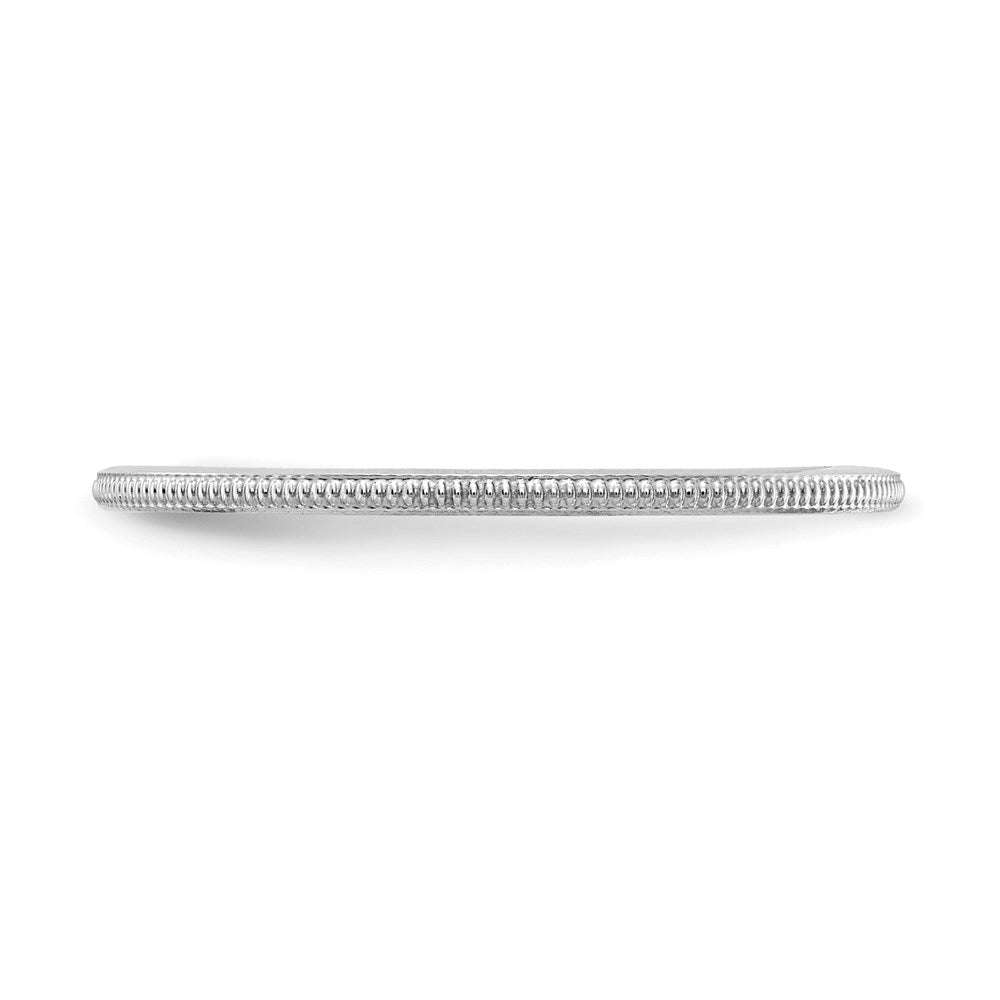 10K White Gold 10K 1.2mm Milgrain Stackable Band Size 4
